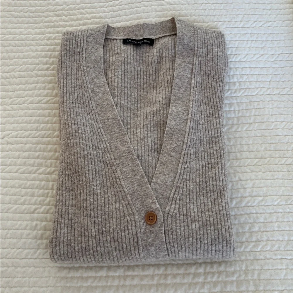 Banana Republic Merino Wool Blend Ribbed Long Cardigan Sweater Small - Picture 9 of 9